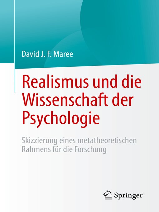 Title details for Realismus und die Wissenschaft der Psychologie by David J. F. Maree - Available